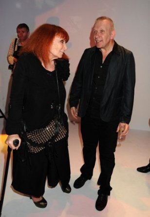 L-R: Fashion designers Sonia Rykiel, John Paul Gaultier during the Jean Paul Gaultier Fall 2009 Couture Collection, held at 325 Rue Saint Martin in Paris, France, Wednesday, July 8, 2009. Photo by Jennifer Graylock-Graylock.com